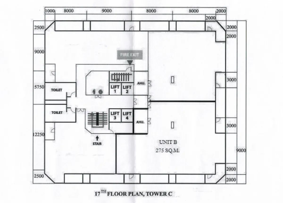 ผังชั้น - อาคารบางนา ทาวเวอร์ ผังชั้น - อาคารบางนา ทาวเวอร์